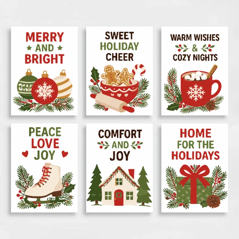 Cozy Christmas Sayings - Mini Paint by Numbers Set