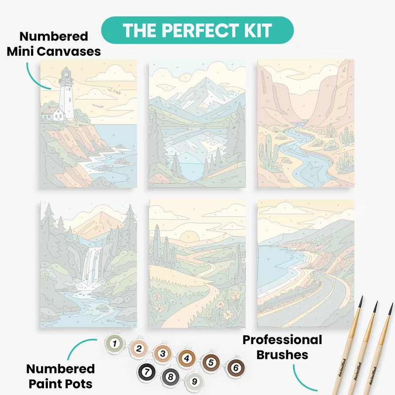 Scenic Landscapes - Mini Paint by Numbers Set