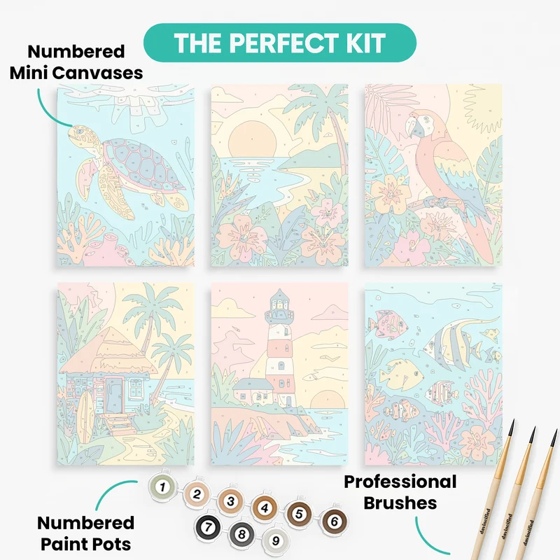 Tropical Paradise - Mini Paint by Numbers Set