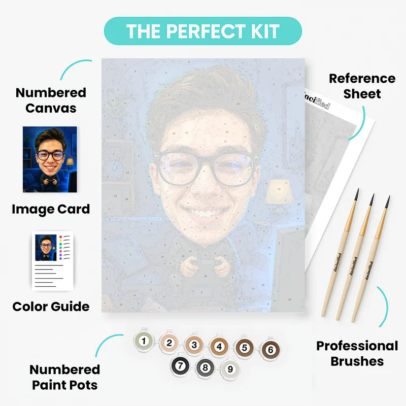 Gamer Bobblehead - Custom Paint by Numbers Kit