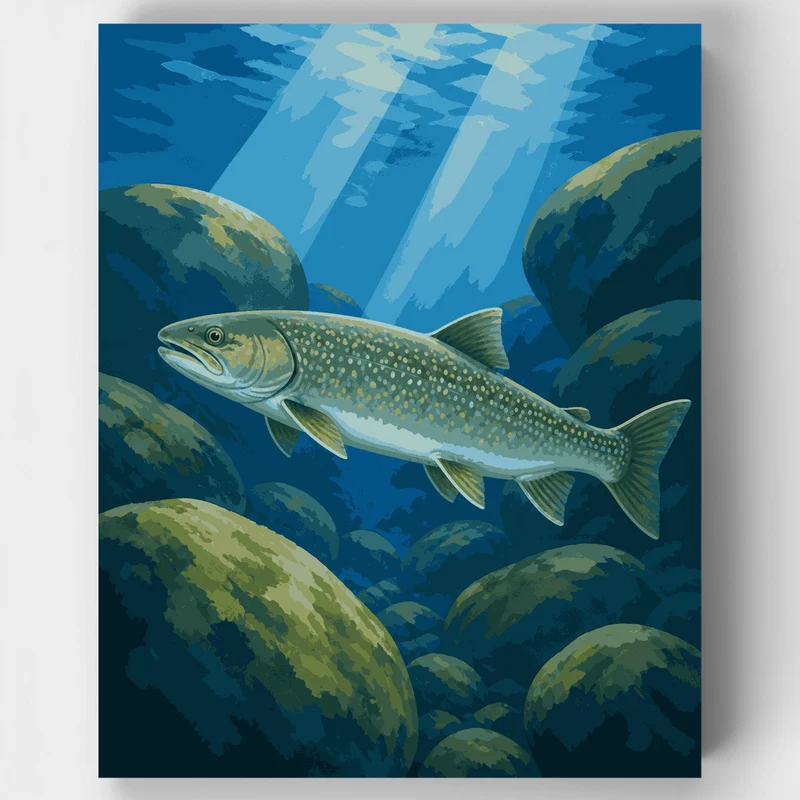 Sunlit Lake Trout - Paint by Numbers Kit