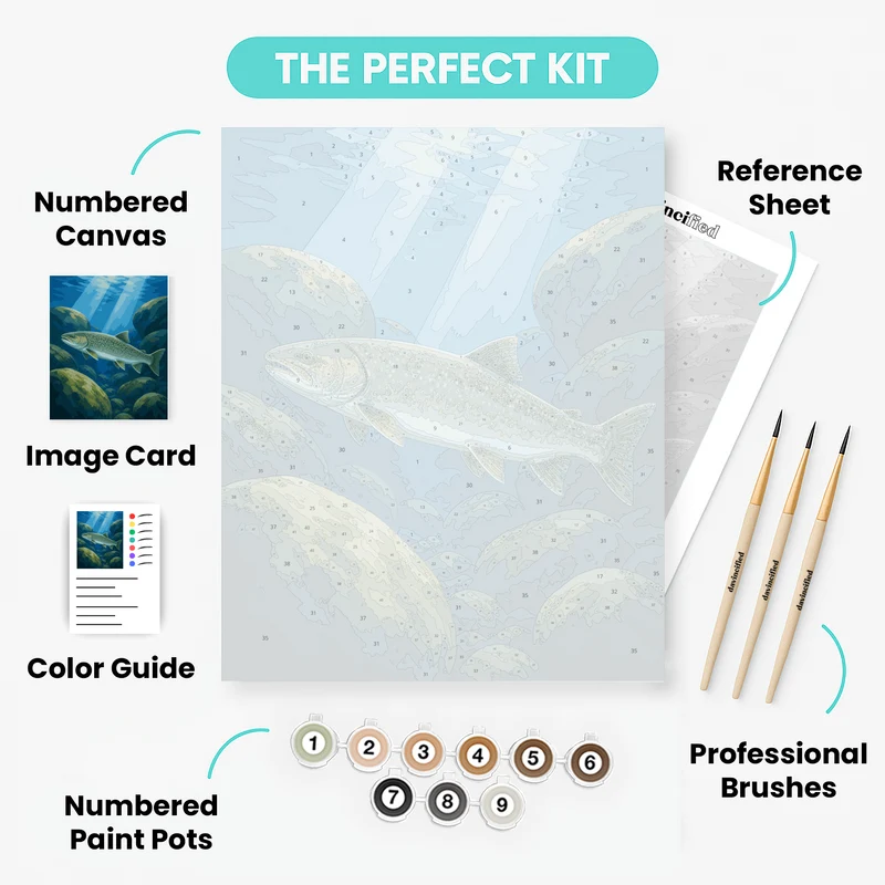 Sunlit Lake Trout - Paint by Numbers Kit