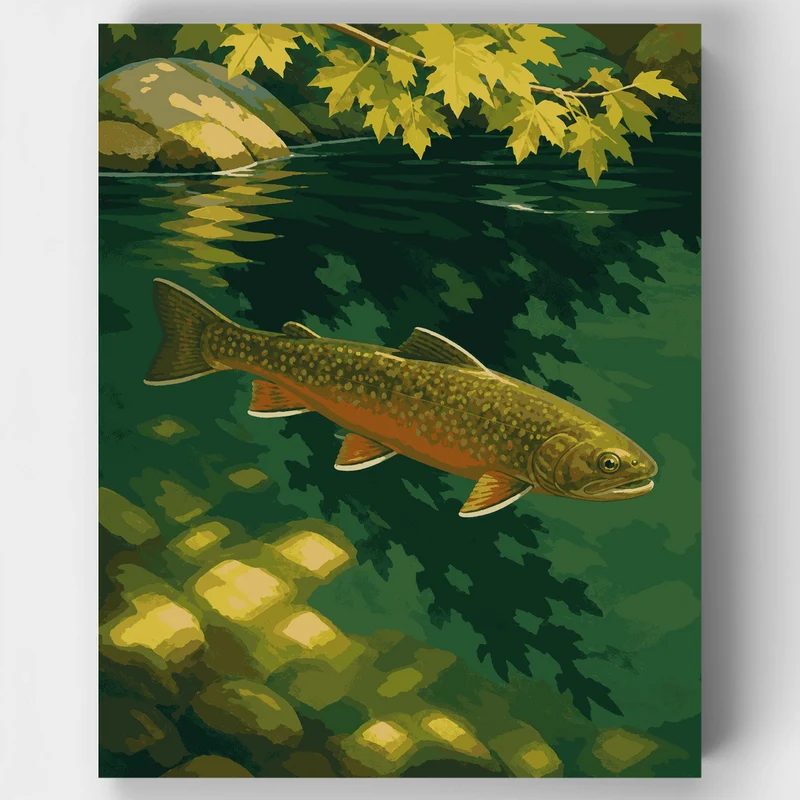 Brook Trout's Emerald Pool - Paint by Numbers Kit