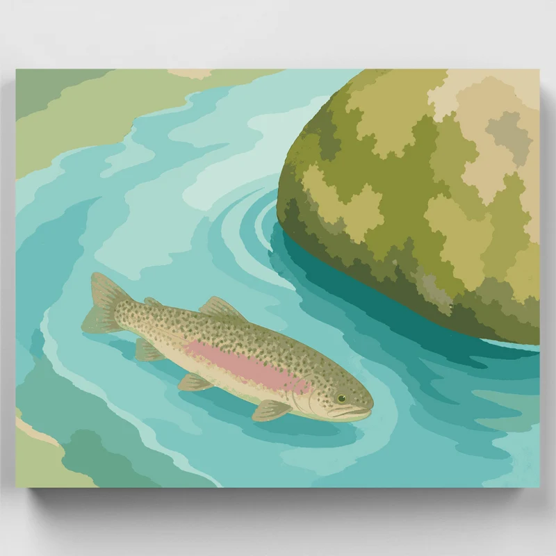 Trout in Quiet Eddy - Paint by Numbers Kit
