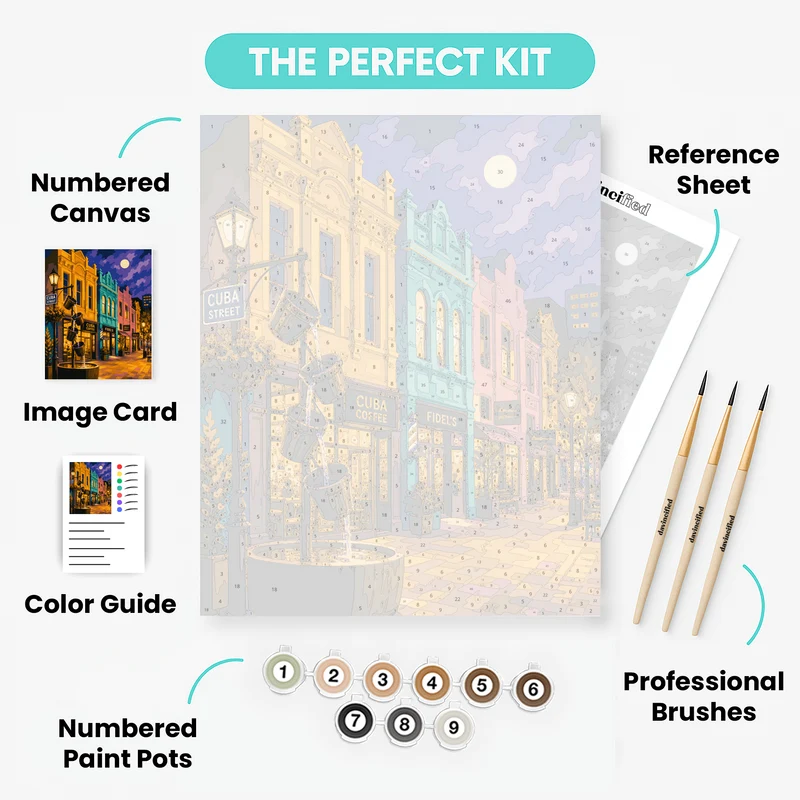 Cuba Street Bucket Fountain - Paint by Numbers Kit
