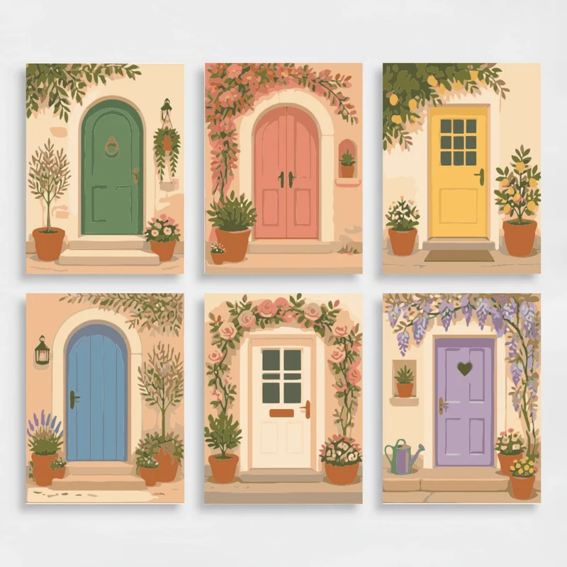 Charming Cottage Doors - Mini Paint by Numbers Set