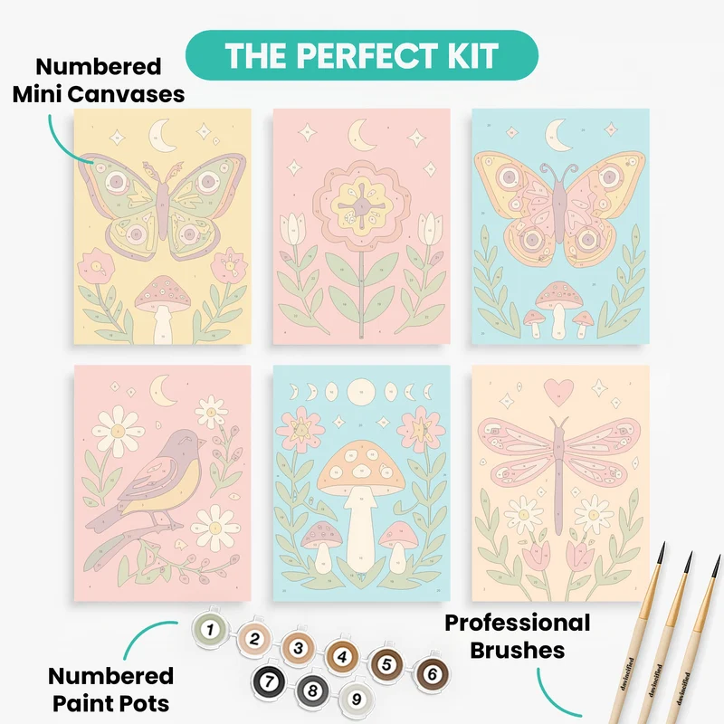 Whimsical Garden Folk - Mini Paint by Numbers Set