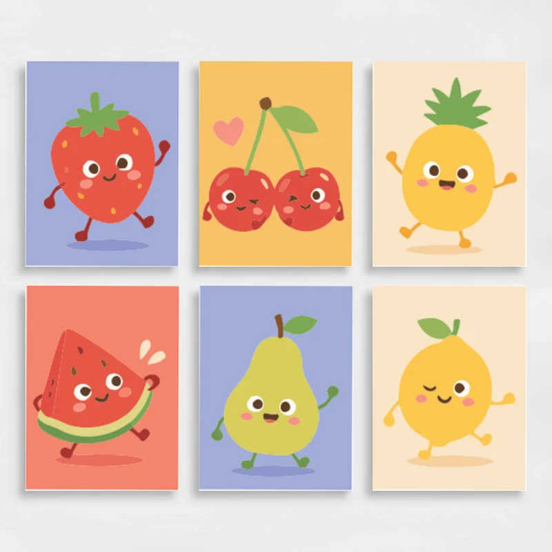 Happy Fruit Friends - Mini Paint by Numbers Set