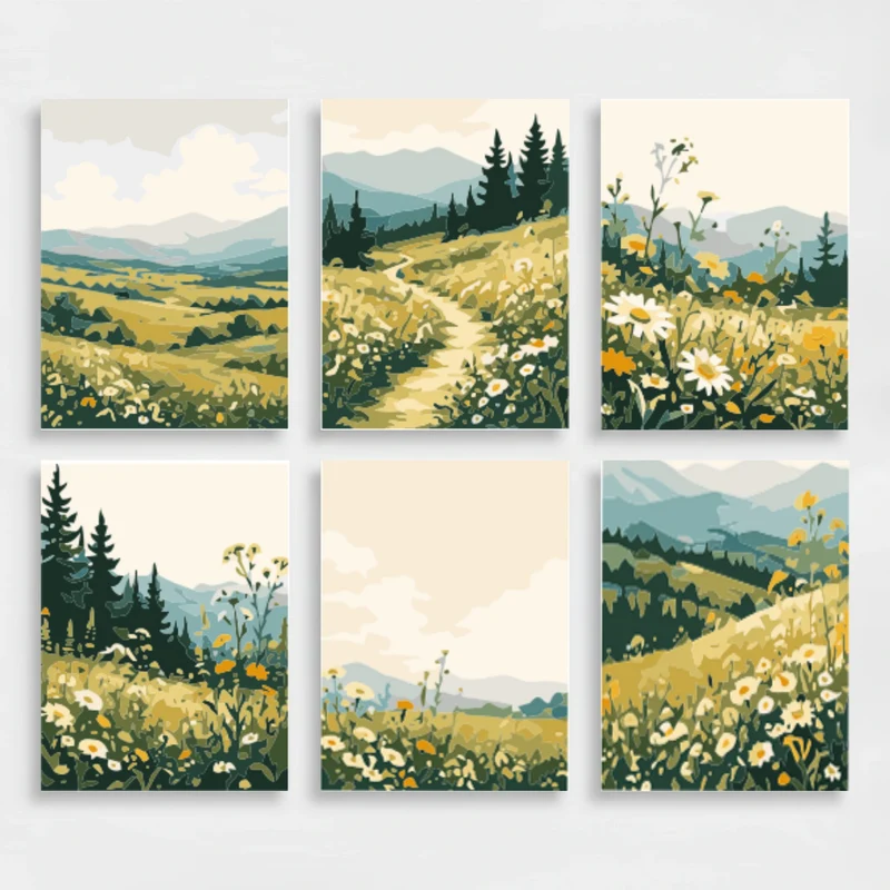 Wildflower Meadow Vistas - Mini Paint by Numbers Set