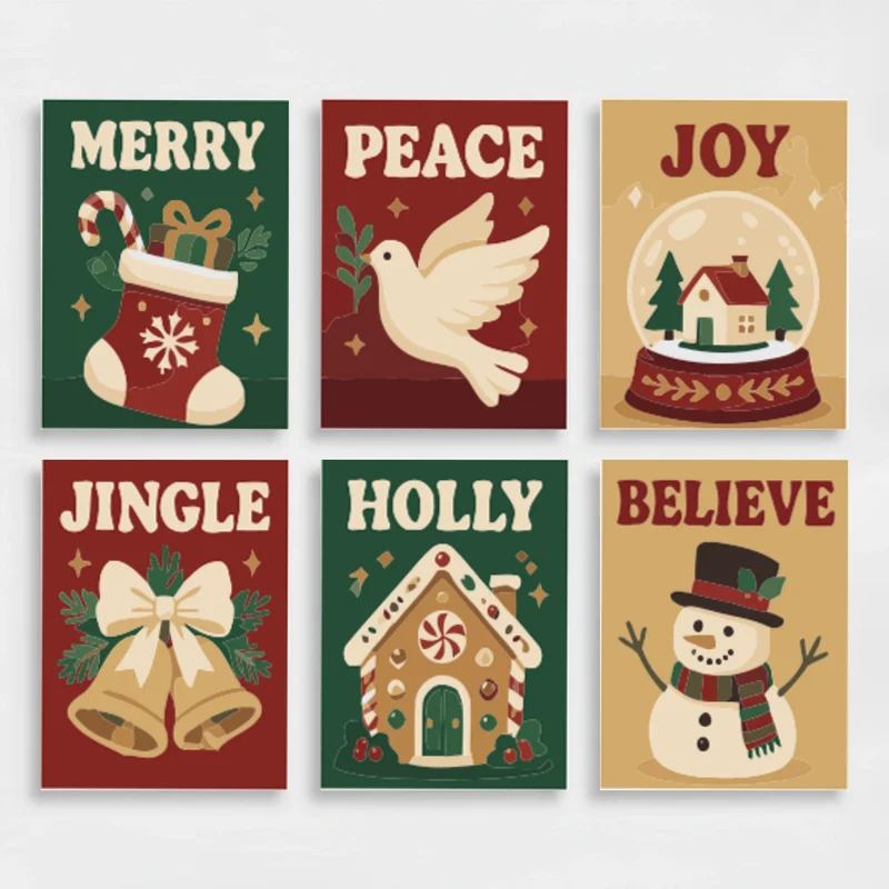 Festive Christmas Icons - Mini Paint by Numbers Set