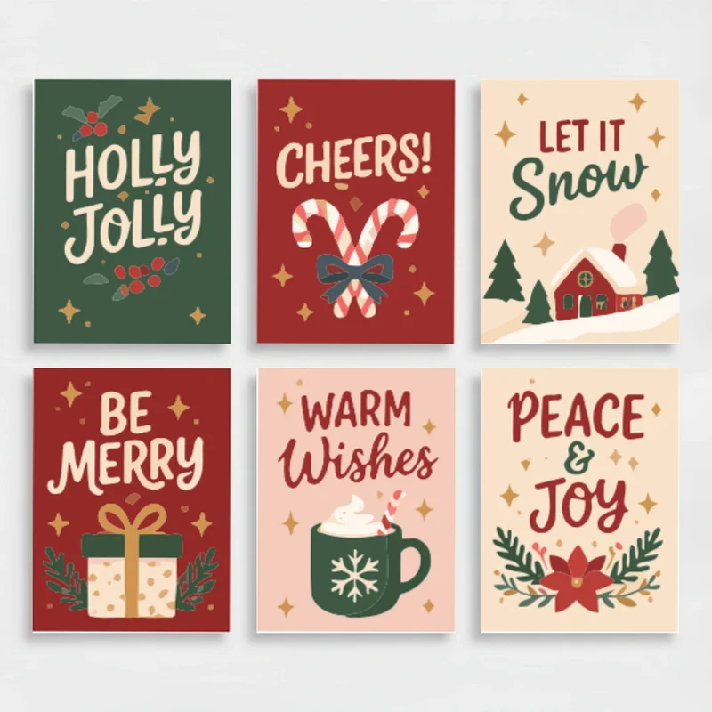 Festive Holiday Sayings - Mini Paint by Numbers Set