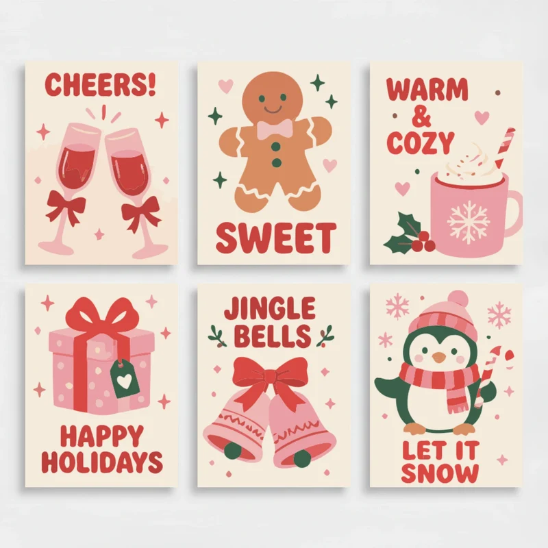 Festive Holiday Cheer - Mini Paint by Numbers Set