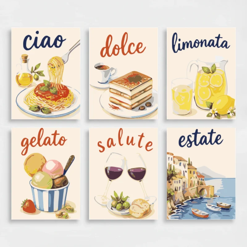 Italian Cucina - Mini Paint by Numbers Set