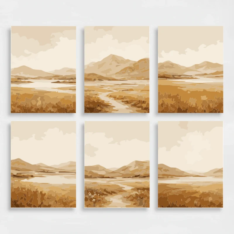 Golden Highlands - Mini Paint by Numbers Set