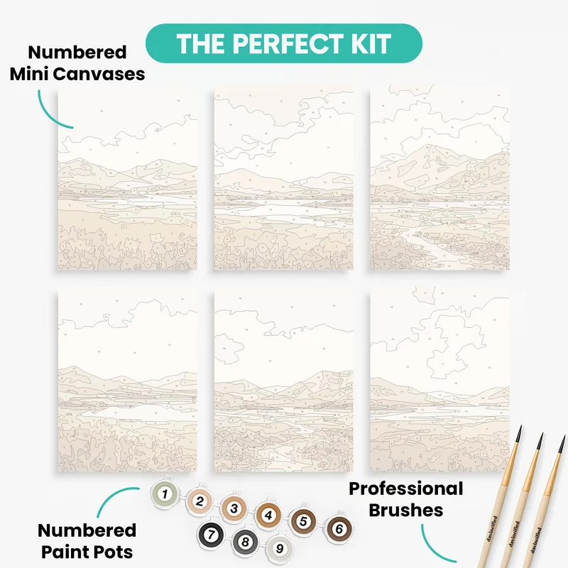 Golden Highlands - Mini Paint by Numbers Set