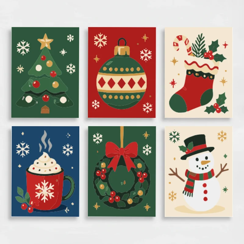 Festive Holiday Collection - Mini Paint by Numbers Set