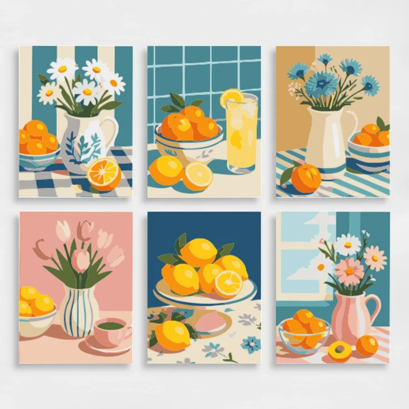 Citrus Kitchen Blooms - Mini Paint by Numbers Set