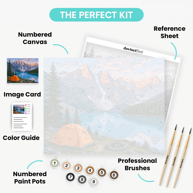 Dawn at Lake Moraine - Paint by Numbers Kit