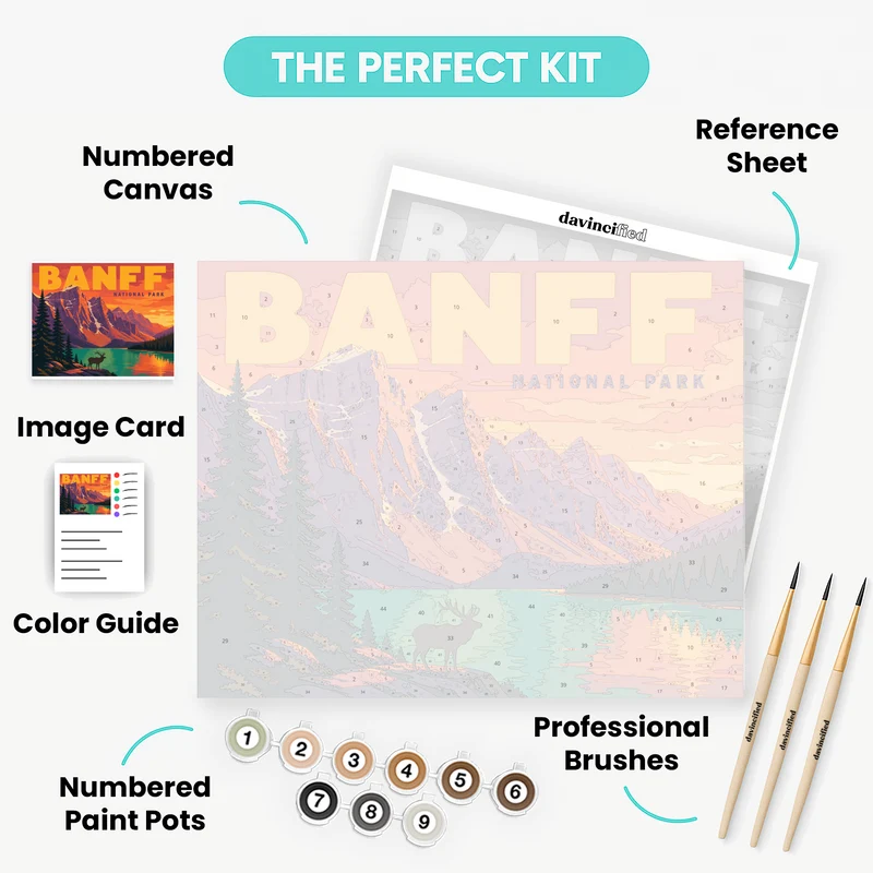 Elk at Moraine Lake - Paint by Numbers Kit