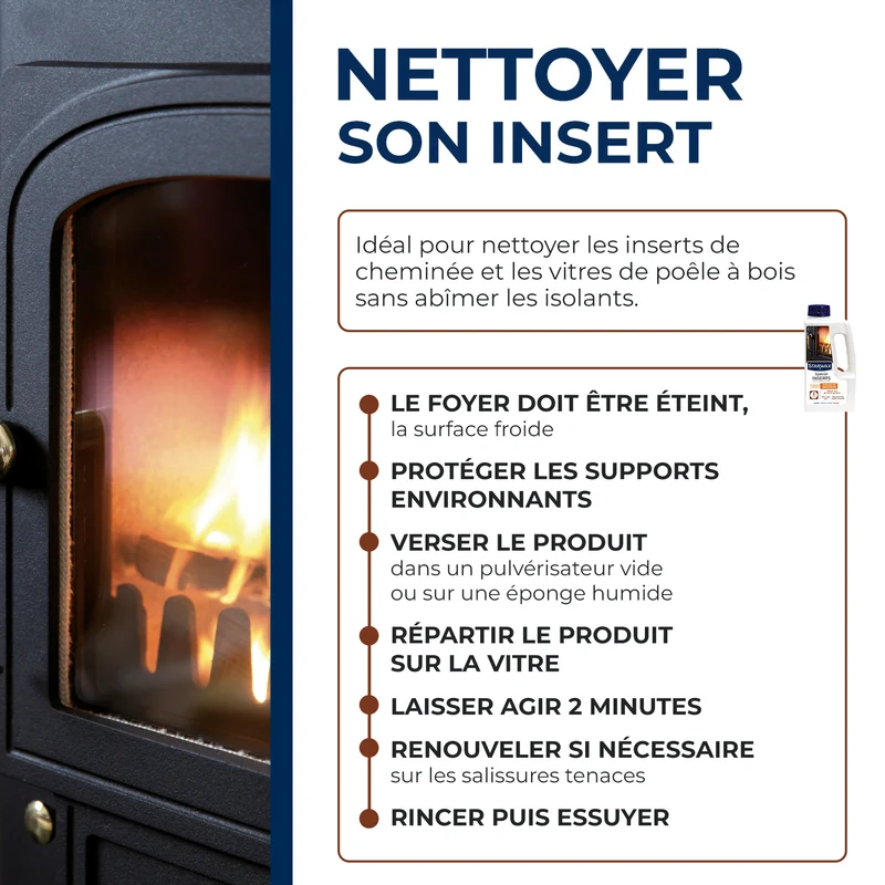 Nettoyant express inserts pour poêle & cheminée