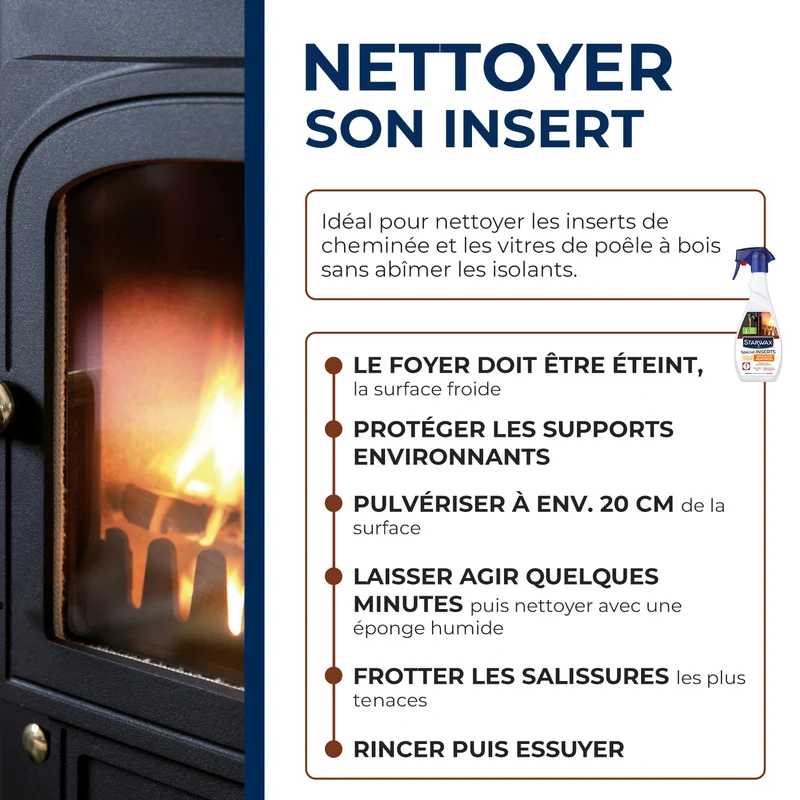Nettoyant express inserts pour poêle & cheminée