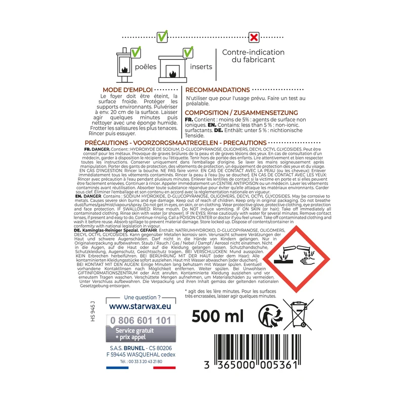 Nettoyant express inserts pour poêle & cheminée