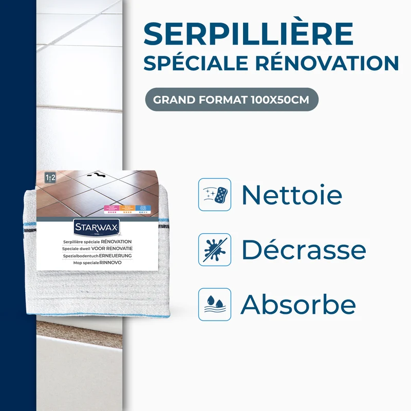 Serpillière spéciale rénovation
