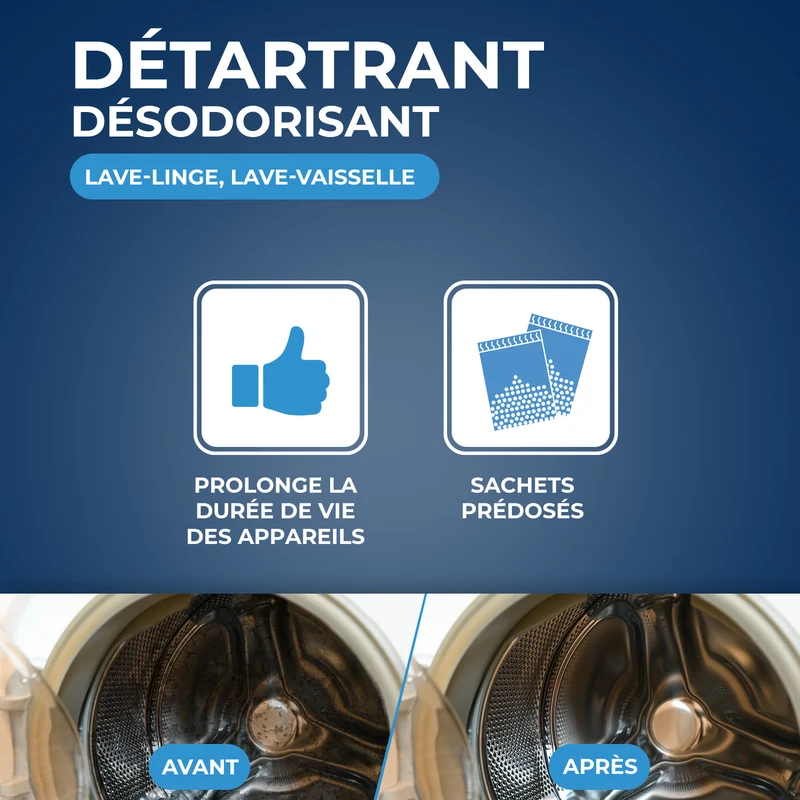 Détartrant pour lave-linge et lave-vaisselle
