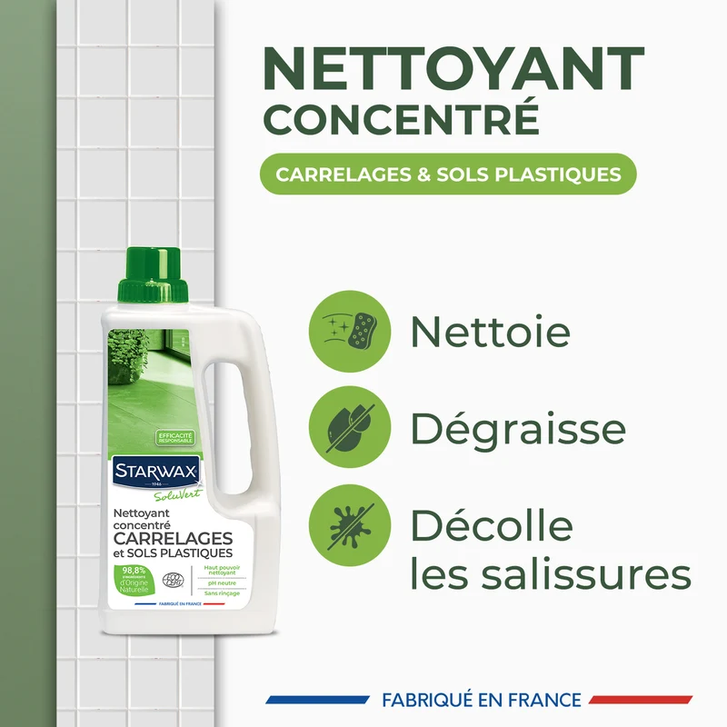 Nettoyant concentré pour carrelages et sols plastiques
