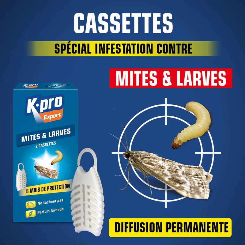 Cassettes contre les mites et larves