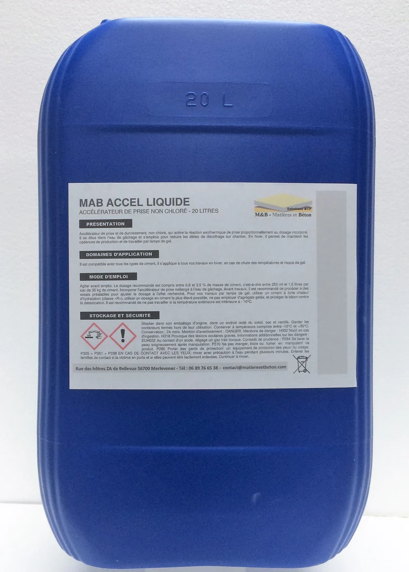 Accélérateur de prise non chloré pour béton - Anti gel