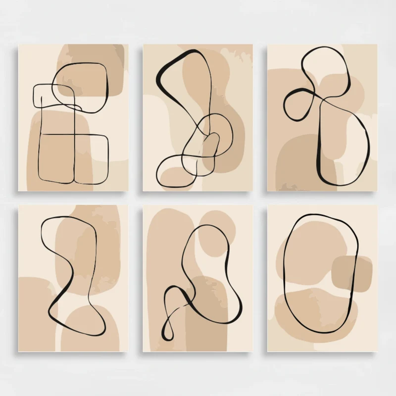 Continuous Line Neutrals - Mini Paint by Numbers Set