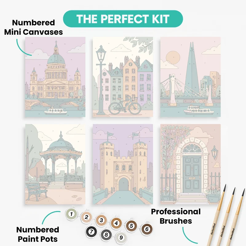 London Icons Collection - Mini Paint by Numbers Set