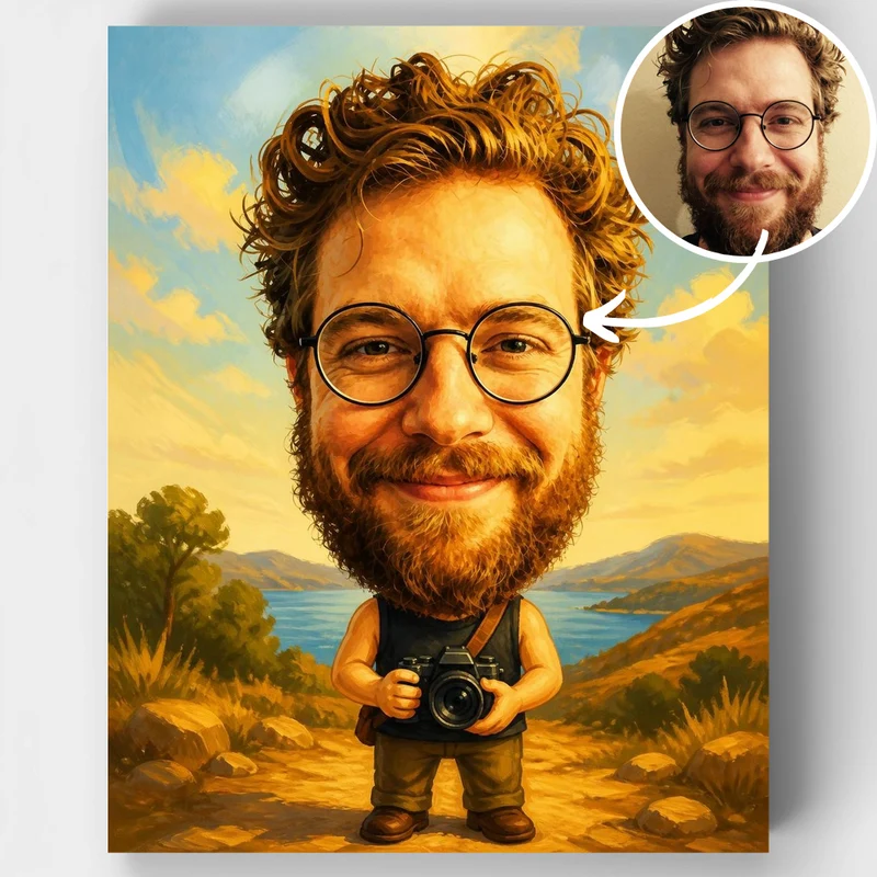 Overlook Photographer Bobblehead - Custom Paint by Numbers Kit