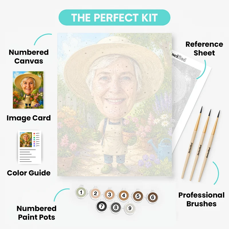 Gardener Bobblehead - Custom Paint by Numbers Kit