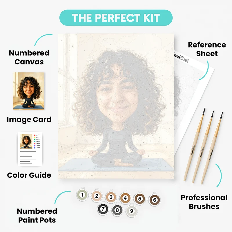 Yoga Pose Bobblehead - Custom Paint by Numbers Kit