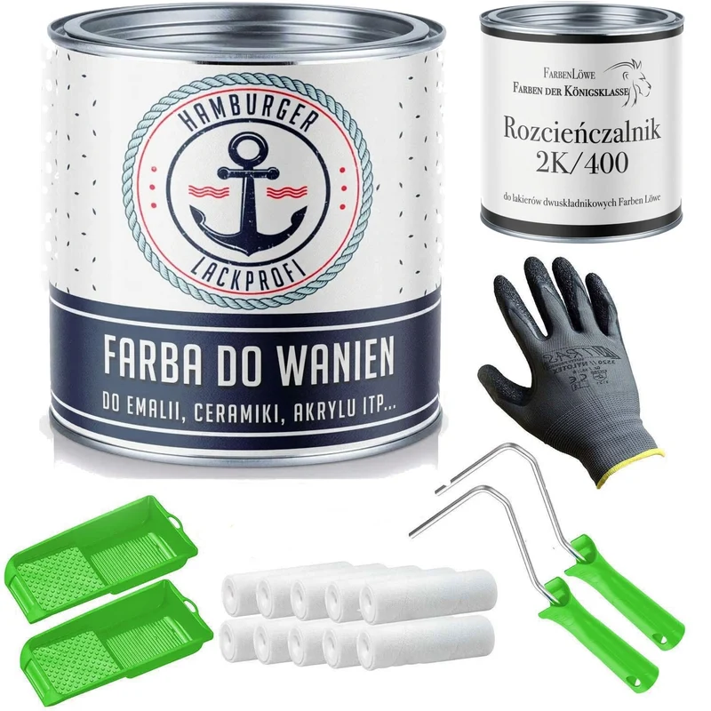 2K Badewannenlack Schwarzblau RAL 5004 mit Lackierset (X300) - Glänzend / Seidenmatt / Matt - Hamburger Lack-Profi