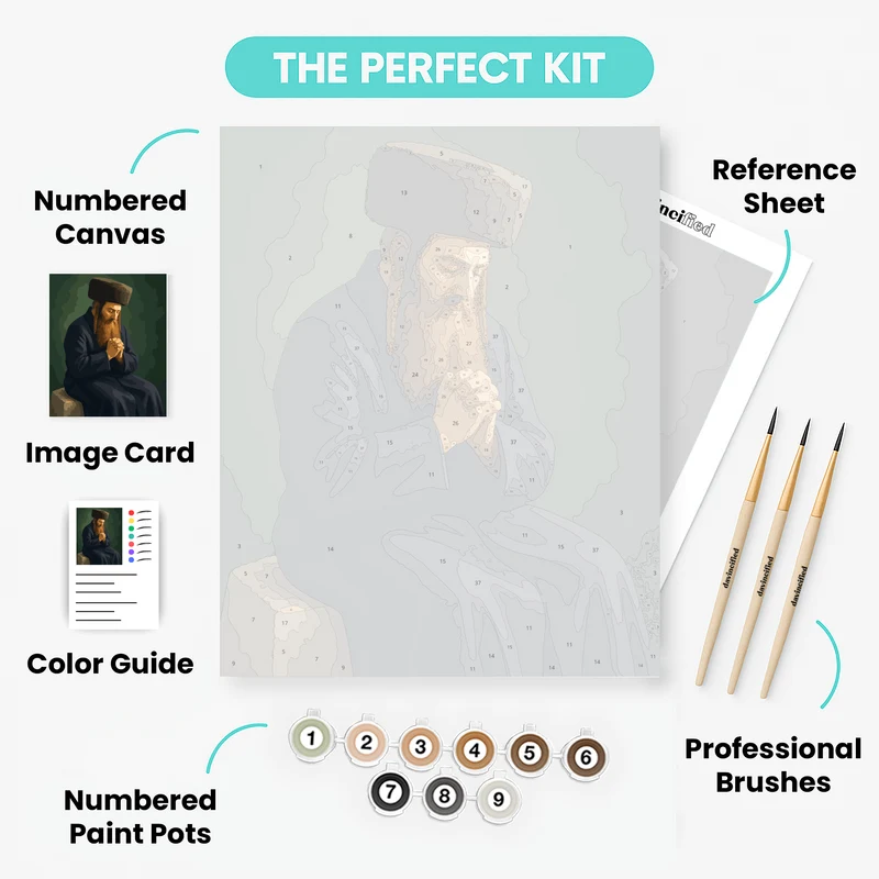 Rabbi Nachman in Prayer - Paint by Numbers Kit