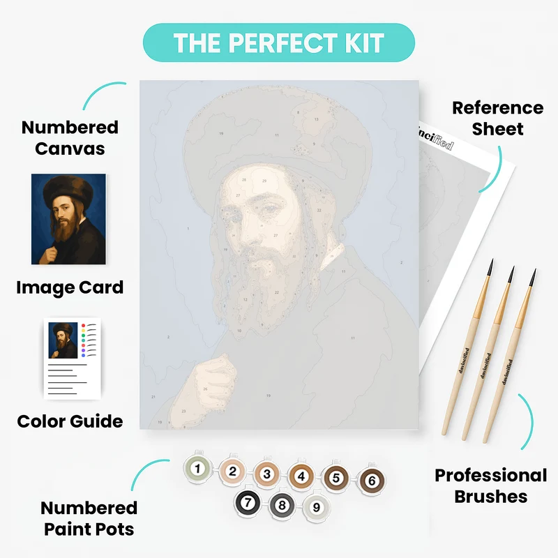Rabbi Nachman Portrait - Paint by Numbers Kit