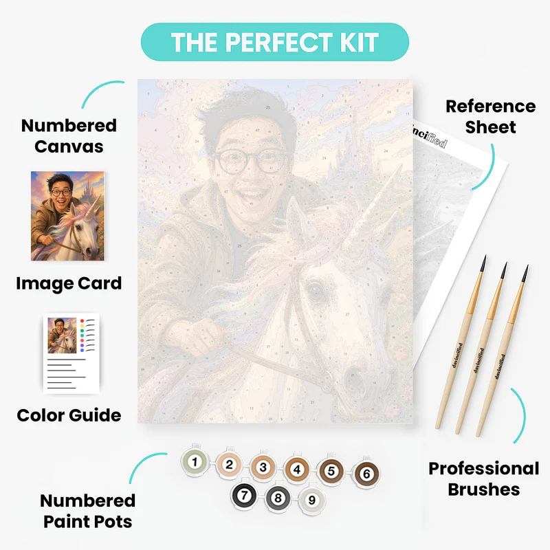Unicorn Rider Quest - Custom Paint by Numbers Kit