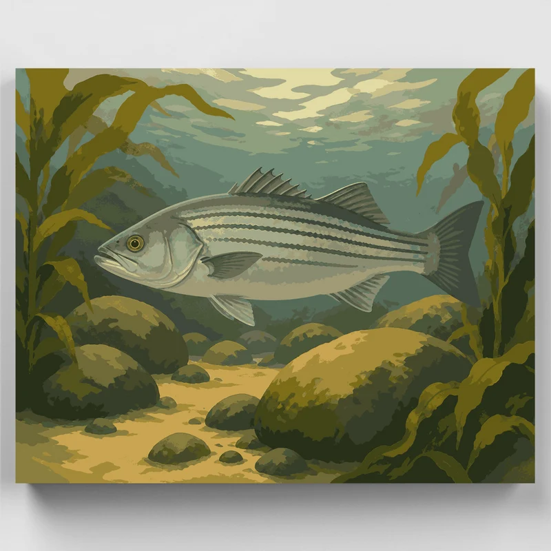 Striped Bass Shallows - Paint by Numbers Kit
