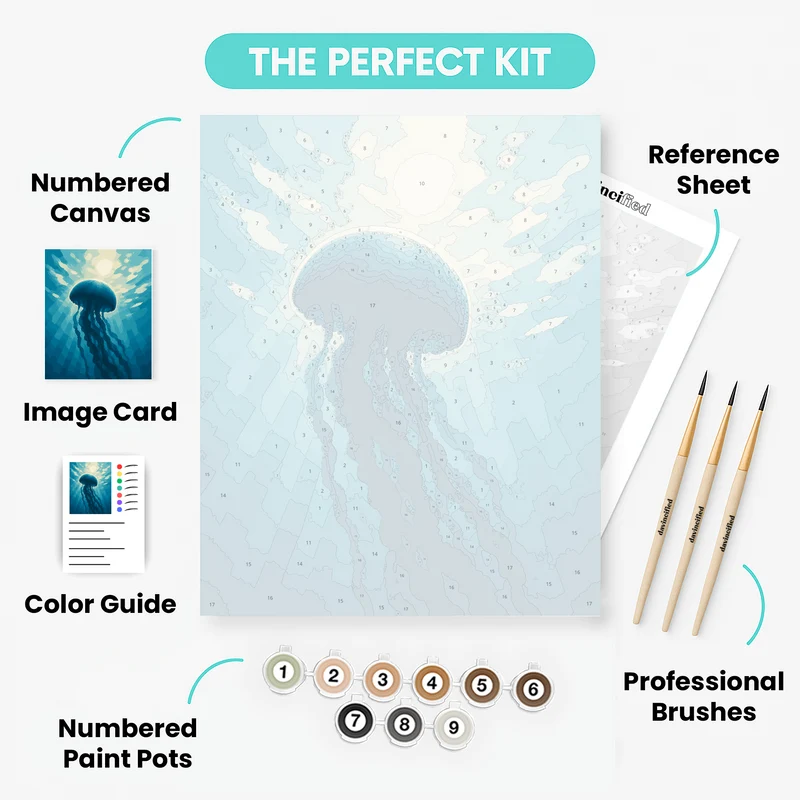 Sunbeam Jellyfish Drift - Paint by Numbers Kit