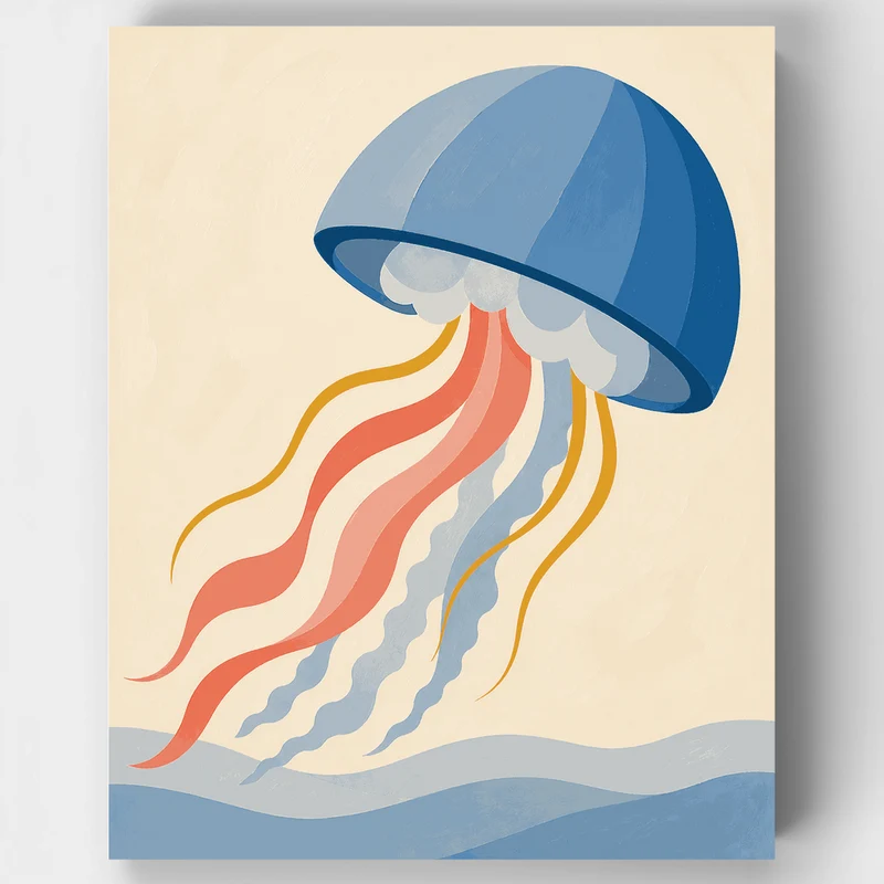 Drifting Coral Jellyfish - Paint by Numbers Kit