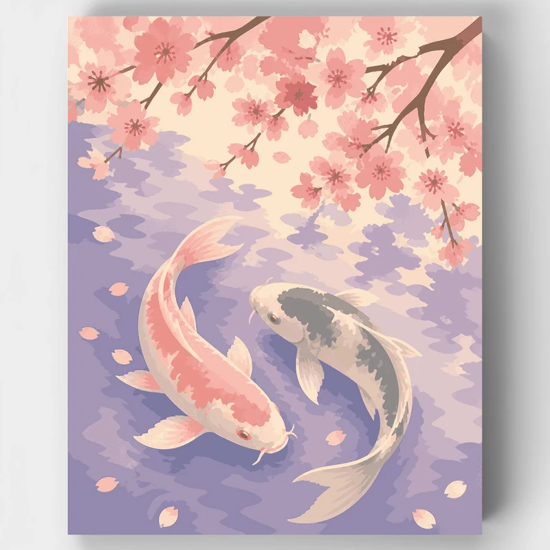 Cherry Blossom Koi - Paint by Numbers Kit