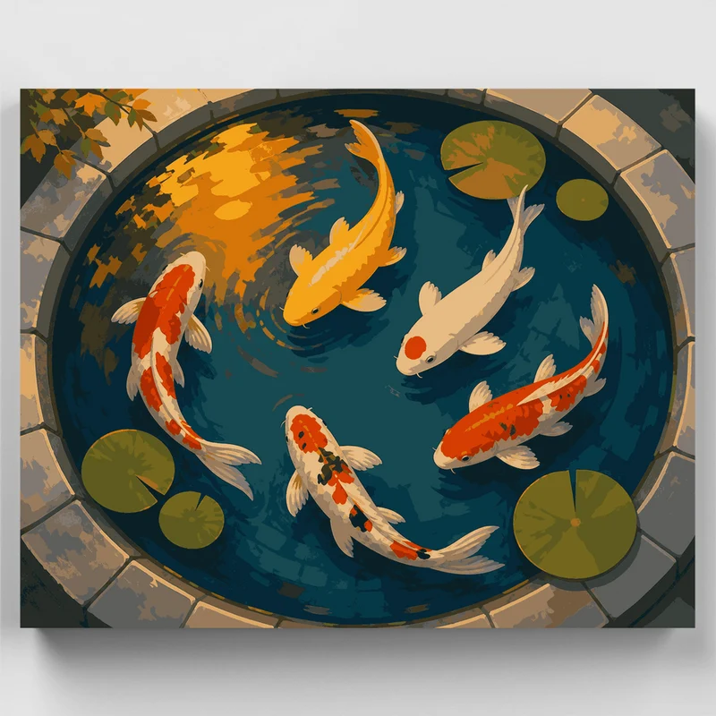 Copper Sunset Koi Pond - Paint by Numbers Kit