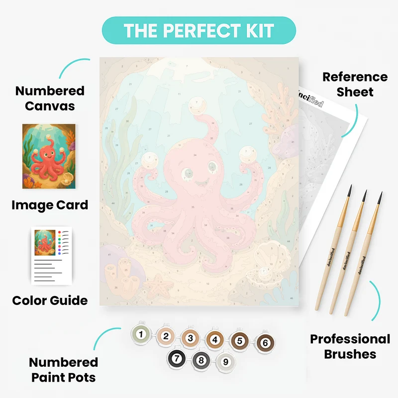 Juggling Pearl Octopus - Paint by Numbers Kit