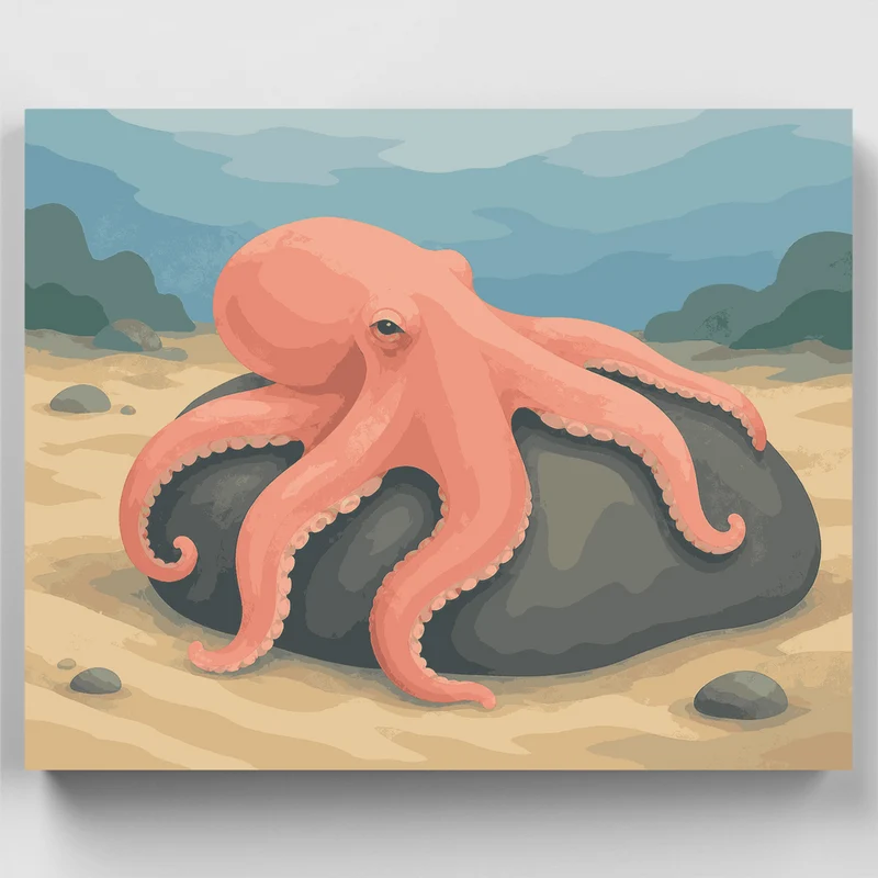 Blush Pink Octopus - Paint by Numbers Kit