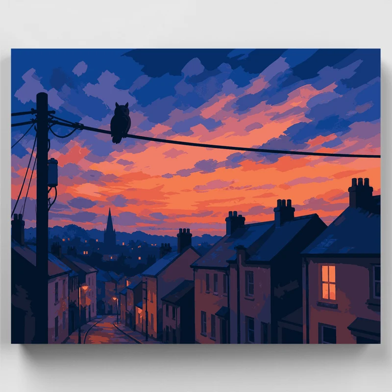 Owl on the Wire - Paint by Numbers Kit