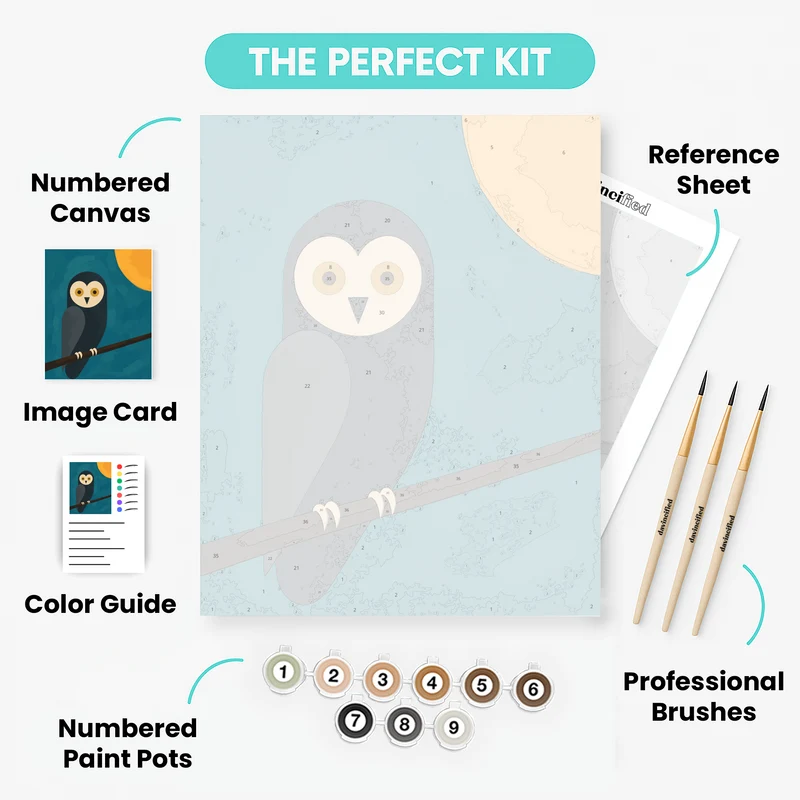 Owl on a Branch - Paint by Numbers Kit