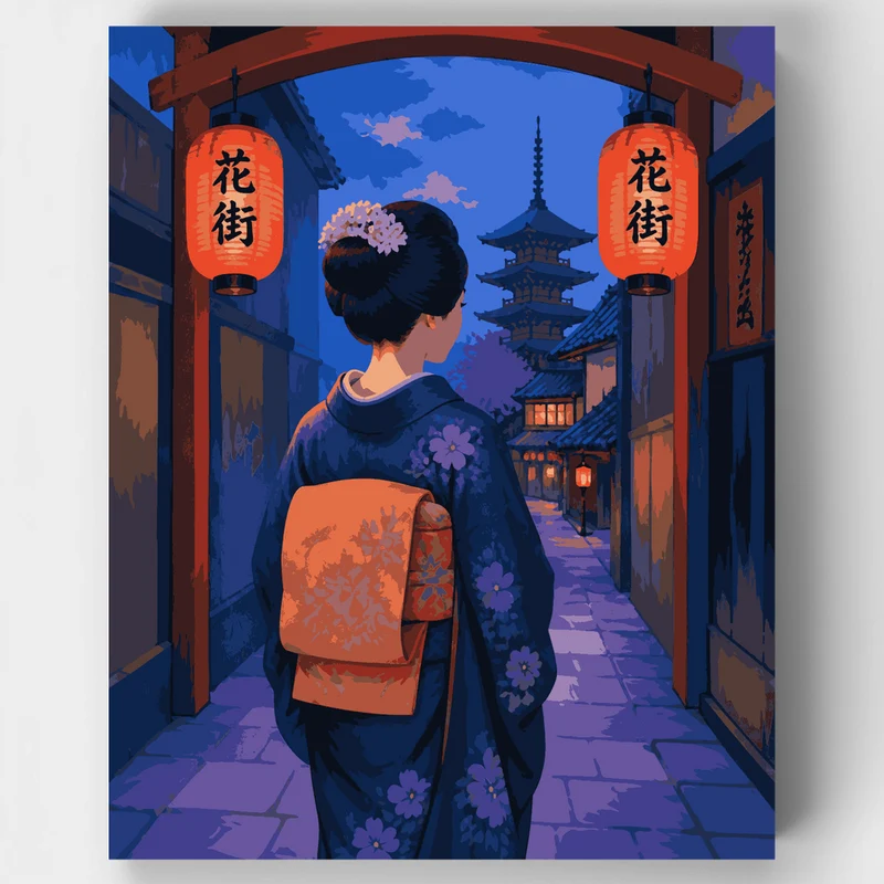 Lantern Alley Geisha - Paint by Numbers Kit